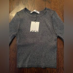 Zara Gray Long Sleeve Top